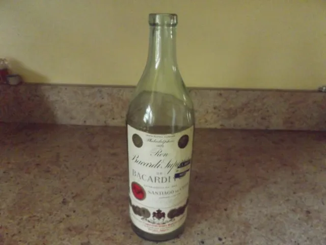 Vintage Bacardi Rum Bottle Santiago De Cuba