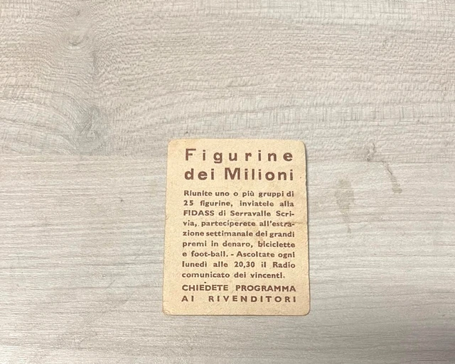 FIGURINA CICLISMO ED. FIDASS - ROSSELLO Vinc. - LEGNANO/ITALIA 1950 ...
