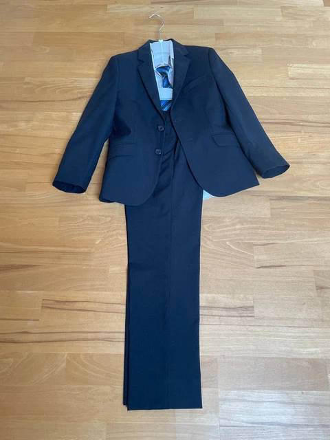 Anzug Konfirmation Kommunion Gr.128 navy blau - 4 Teile