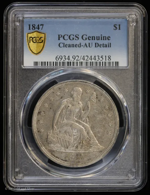 1847 Seated Liberty Dollar PCGS AU Detail