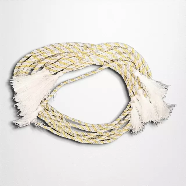 Curtain Tie Backs Set of 10 Silver Gold Braided Rope Elegant Window Tassel 40 In