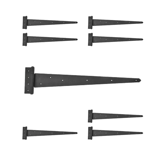 Black T Strap Hinges Heavy Duty Iron 25 1/4" L Barn Door Fence Gate