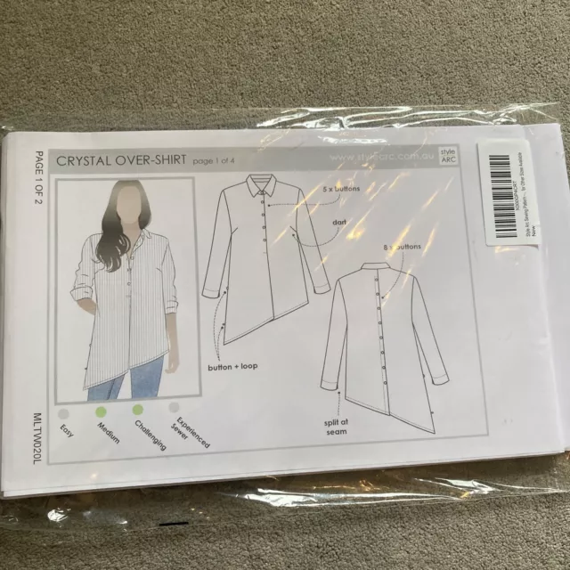 Adult Crystal Over Shirt Sewing Pattern by Style ARC MLTW020L