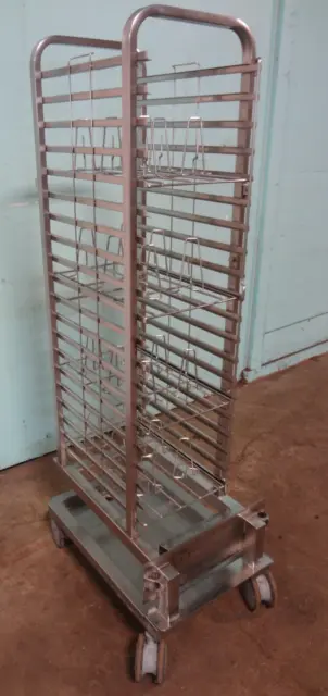 "HENNY PENNY" S/STEEL ROLL-IN CART w/CHICKEN RACKS FOR # SCG 201 ROTISSERIE OVEN