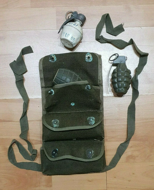 2-sacoches-tap-porte-grenades-neuves-pochette-toile-sac-militaire-1950