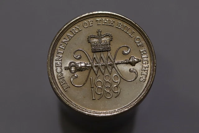 Uk Gb 2 Pounds 1989 Bill Of Rights B29 #K8286