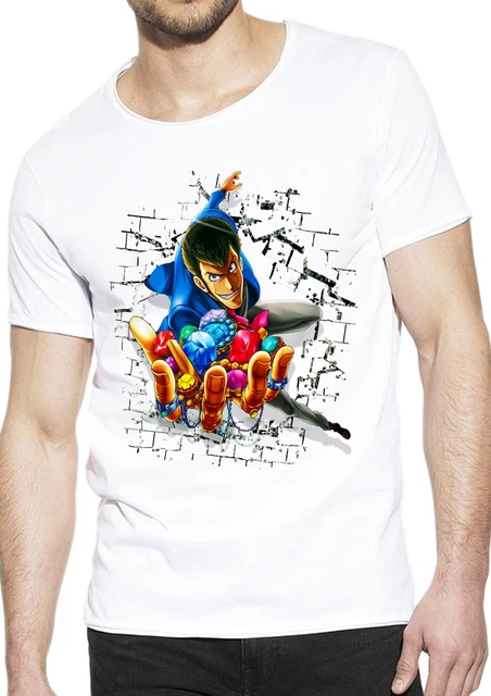 T-Shirt Lupin cartoon anime Uomo Abbigliamento 100% Cotone Taglia dalla S a XXL 2