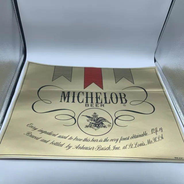 VINTAGE 1970s MICHELOB BEER STICKER DECAL BREWERY 13 X 18