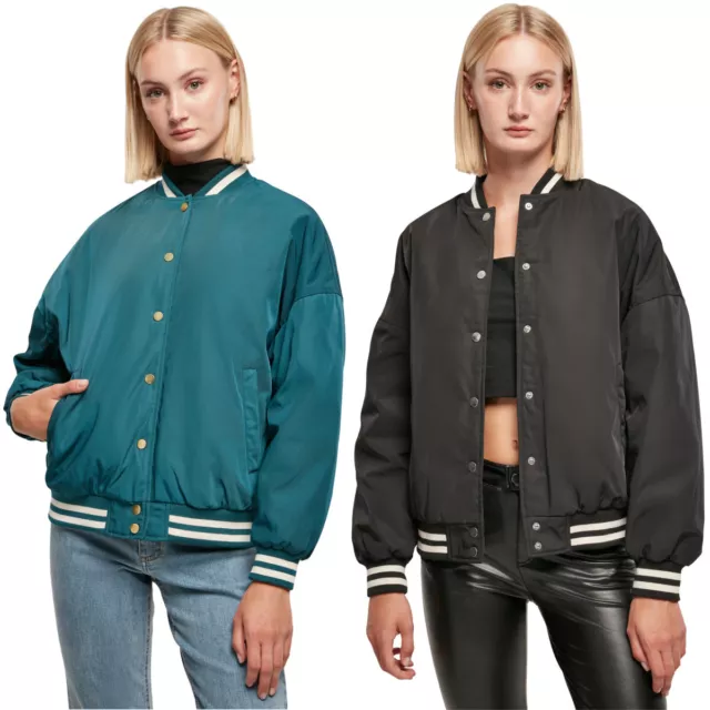 Urban Classics Femmes Oversize Recyclé Collège Veste Femme Veste Boutons