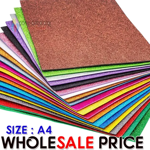 10-100 PCS A4 Glitter Premium Quality 12 Colours Arts Crafts foam Sheets