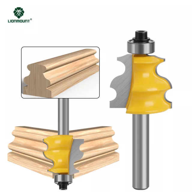 8mm Shank Architectural Molding Router Bit for Furniture, Base, Case, Chair Rail