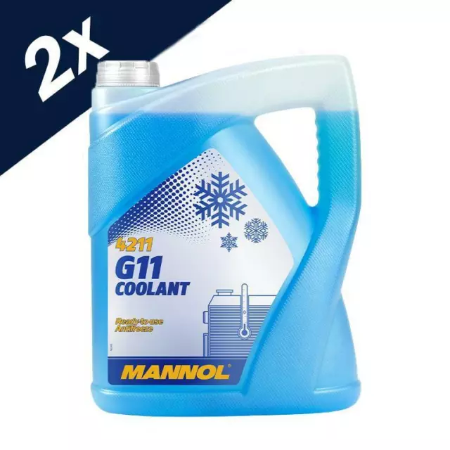 2x5L MANNOL G11 Blue Antifreeze Coolant Ready To Use