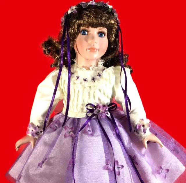 Paradise Galleries Porcelain Doll Violet Garden Party Treasury Collection Signed