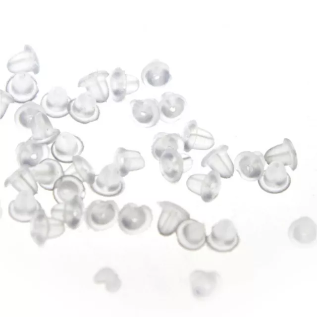 Accessoires création fermoir boucle d'oreille plastique transparent (50 pièces)