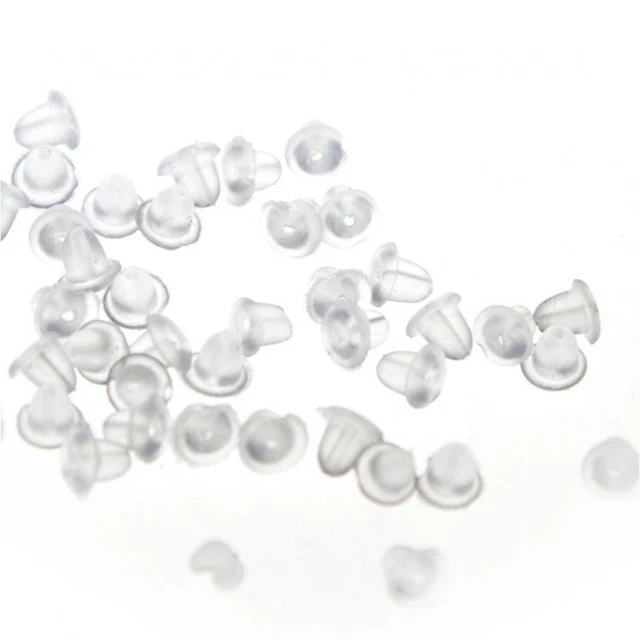 50 Coussinets Silicone Pour Boucles D'Oreilles à Clip - Transparent - XPEX