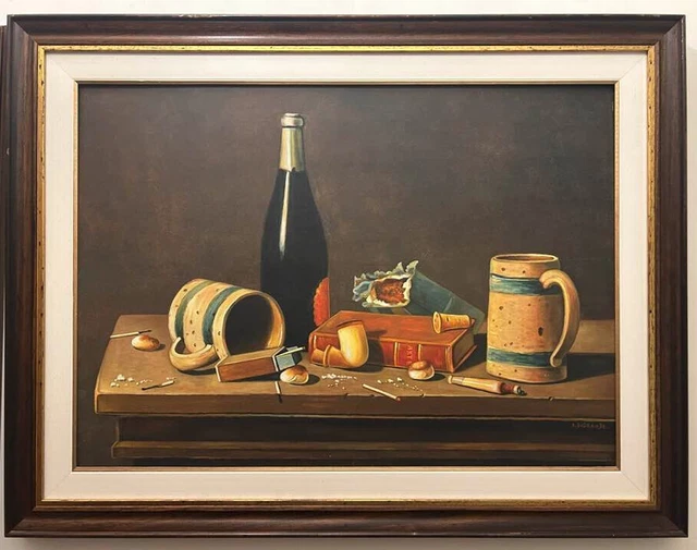 Dipinto Olio su compensato di legno  50x70 cm Quadro firmato Di Grande+certifico