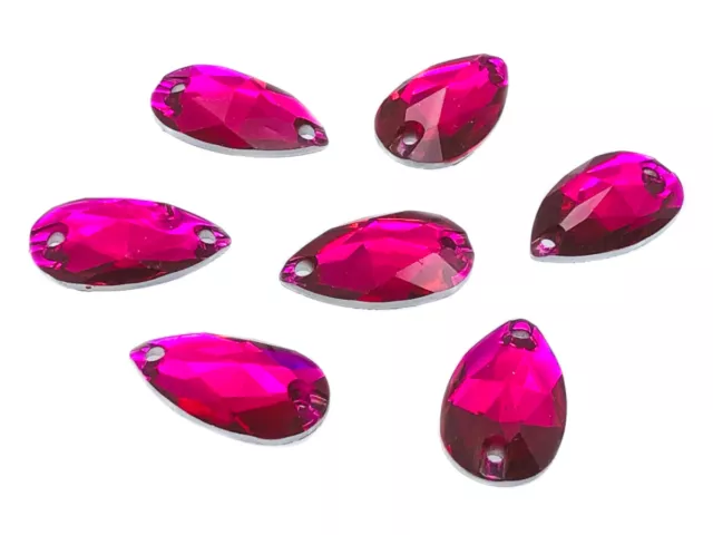 EIMASS® Sew or Glue on Resin Crystals, Flat Back Teardrop Shape Gems for Costume