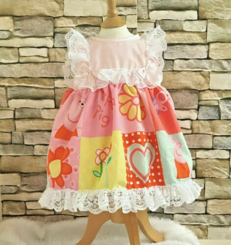 Girls 3-4 YEARS BABY GIRLS Disney PEPPA PIG frilly lined baby DRESS