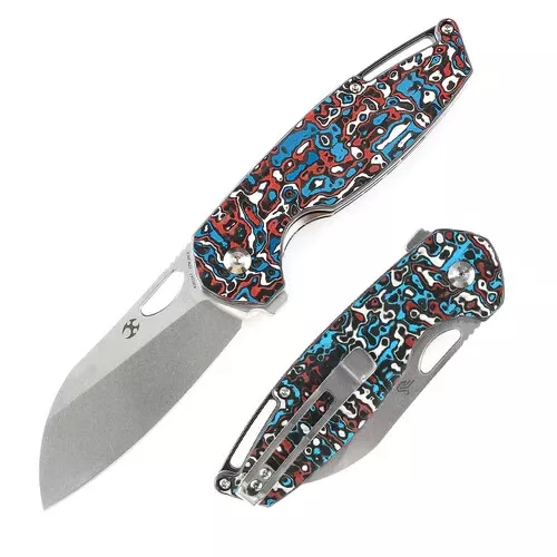 Kansept Knives Model 6 Folding Knife 3.25" CPM-20CV Steel Blade Carbon Fiber