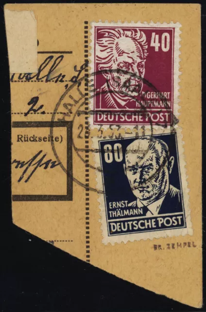 DDR, MiNr. 339 xb XI, Paketkartenausschnitt, II. Wahl, Attest Paul, Mi. 1600,-