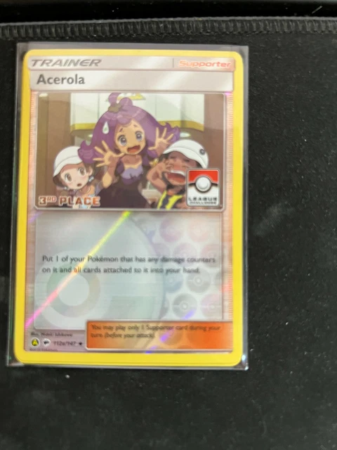 Pokémon Card Acerola Trainer 3rd Place League NM Burning Shadows 112a/147