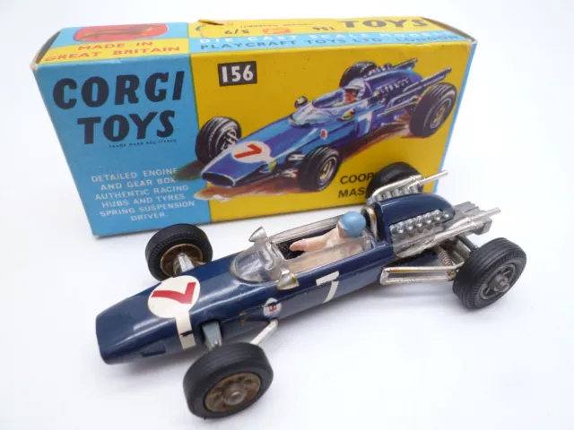 Vintage Corgi Toys 156 Cooper Maserati F1 Racing Car In Original Box 1967-68