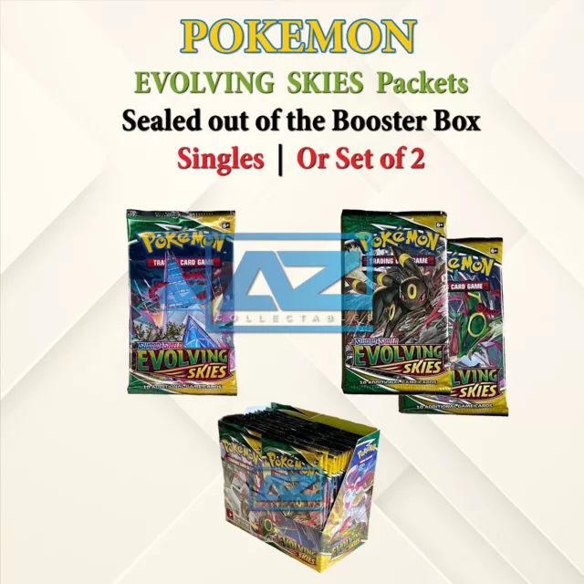 Pokemon TCG Evolving Skies Sword Shield Cards Booster Box Pack 1 OR 2 Packet