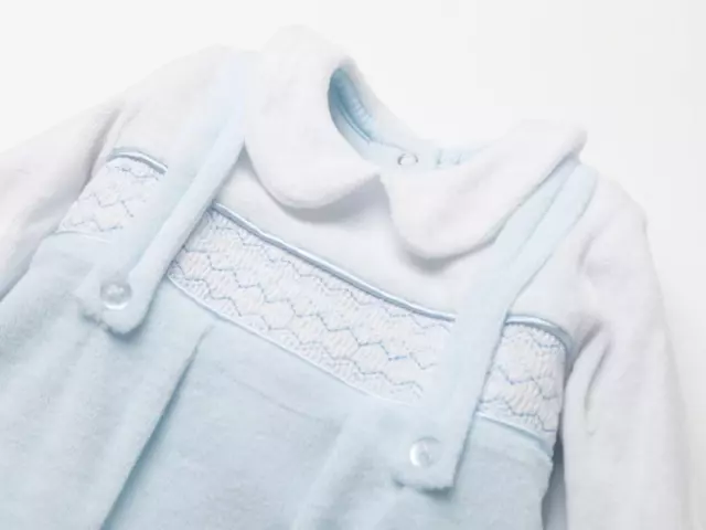 BNWT Baby Boys Sky Braces" Smock Velour All In One By Rock A Bye Baby 🎠 3