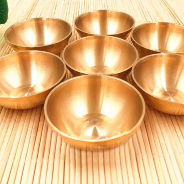 Copper Tibetan Bowl Buddha Disciples to Supply Water Meditation Mini Brass B GF