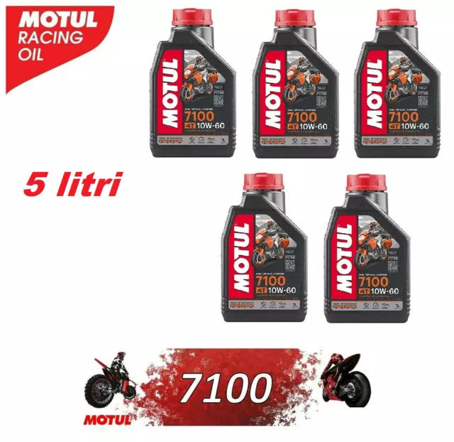 5 litri Olio Motore Motul  Moto  7100 4T 10W60 100% Sintetico ESTER JASO MA2