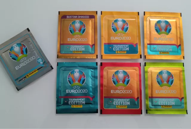 Euro 2020 Tournament Lotto 7 Bustine Packet Different Sobre Pochette Tuten Pack