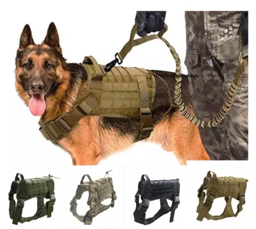 Tactical Dog Vest US Working Dog Military Harness with Handle No-pull Large