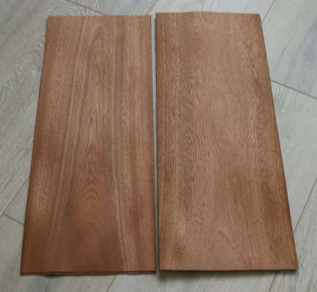 Sapele wood veneer, 4 sheets, ~47 x 18.5 cm (~18,5 x 7,2"), ~0.6 mm(~1/42")