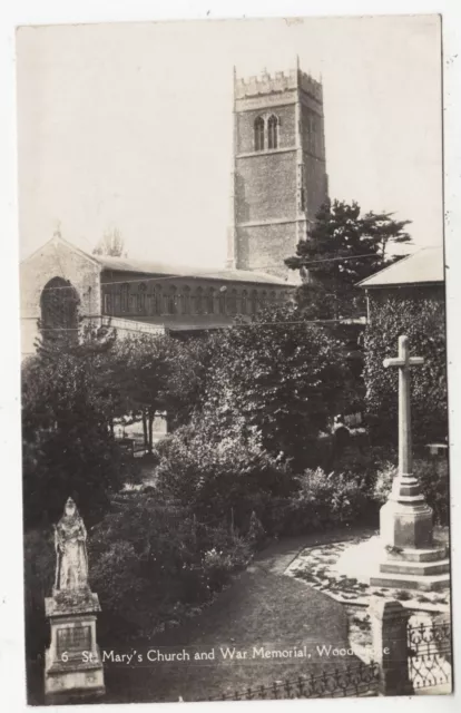 WOODBRIDGE - St Mary's Church / War Memorial - Suffolk - c1920s era RP postcard