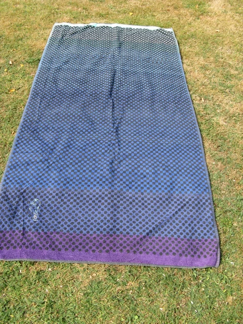 Drap de plage velours de coton double face Rivage marine et rouge | Carré Blanc