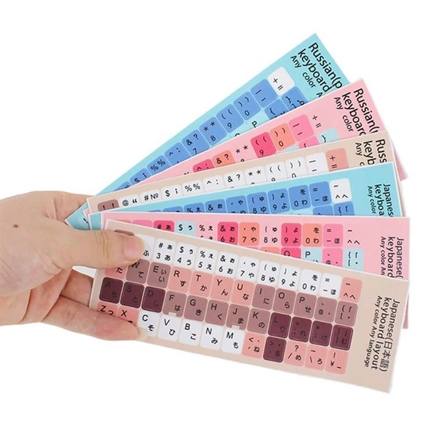 Adesivi Per Tastiera Lingua Opaca 3in1 Inglese Arabo Russo Ebraico - Foto 2