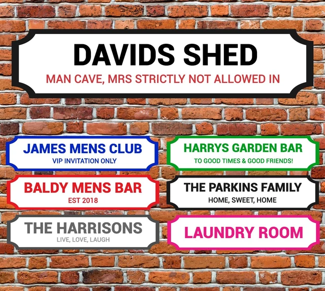 PERSONALISED STREET SIGN Plaque Printed Indoor Outdoor Garden Bar Room