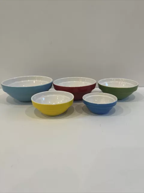 Set of 5 TASTY Brand Nesting Prep Bowls Primary Colors