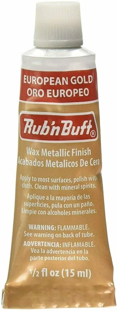Acabado metálico de cera AMACO Rub 'n Buff, oro europeo, 0,5 onzas