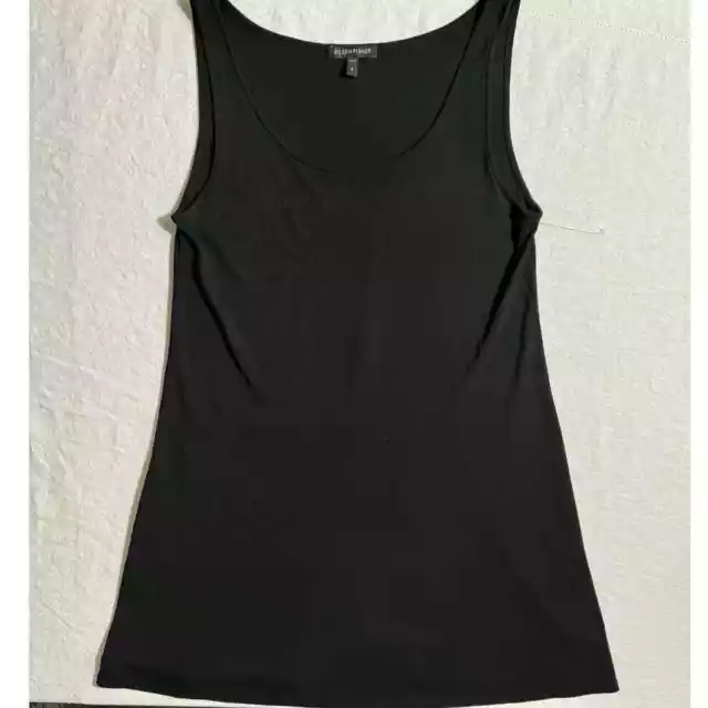 🌷Eileen Fisher Black Lightweight Tank Shirt 100% Silk Small