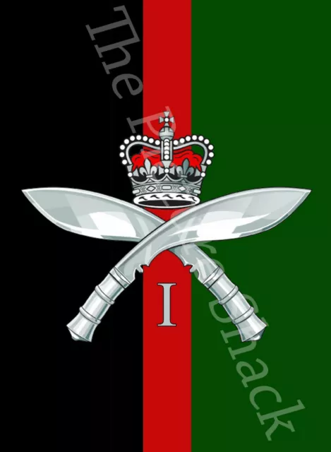 1ST BATTALION ROYAL GURKHA RIFLES BADGE PRINTED ON A METAL SIGN 5 x 7 INCHES.