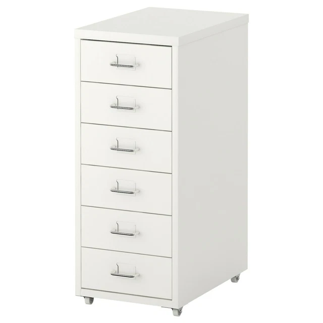 IKEA 6 DRAWER Filing Unit Tower Home Office Work Metal White £