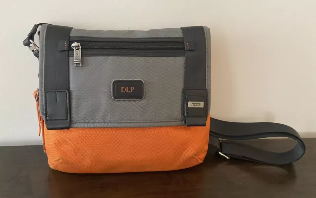 Tumi Alpha Bravo Beale Mini Messenger Grey Orange - Hard To Find Color!