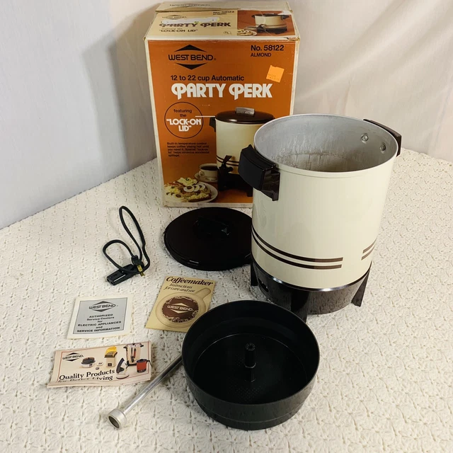 VINTAGE WEST BEND Party Perk Automatic Coffee Maker No. 58122 ALMOND 12