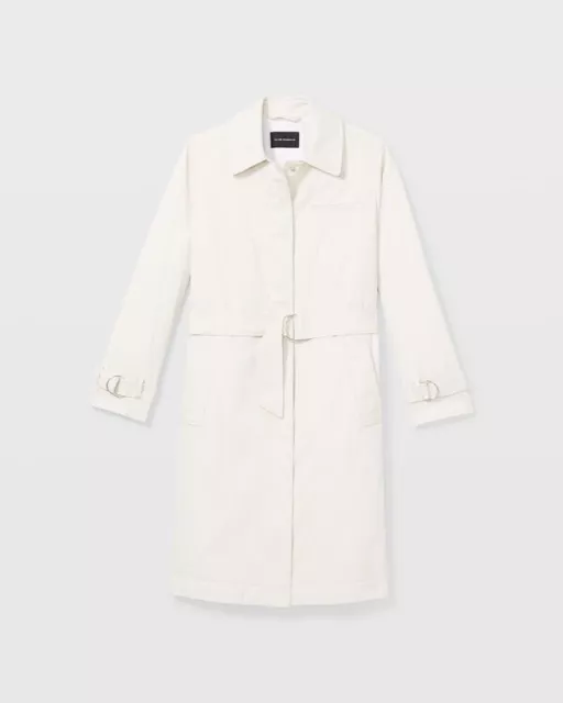 New Club Monaco Washed Padded Trench Coat Cream Medium $329