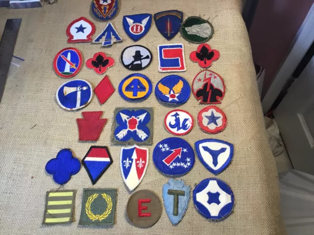 Original Wwii Us Military Patch Lot - 30 Different