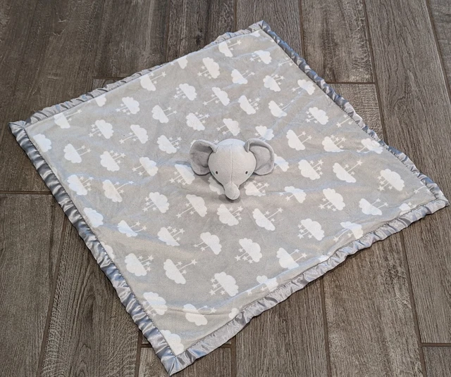 Parents Choice Gray White Elephant Lovey Blanket Buddy Security Friend