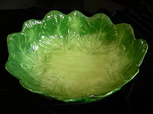 "Bassano" Keramik handbemalte ovale Schale Servierplatte Gemüse Salat Relief  25