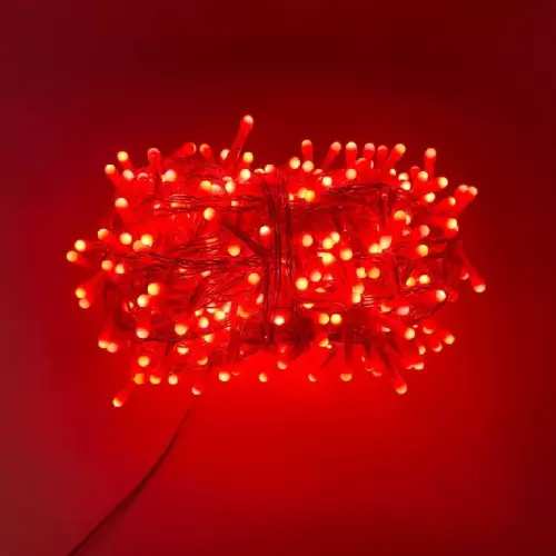 Cadena Luces para Árbol de Navidad LED 360° Rojo Con 8 Juegos para Exterior