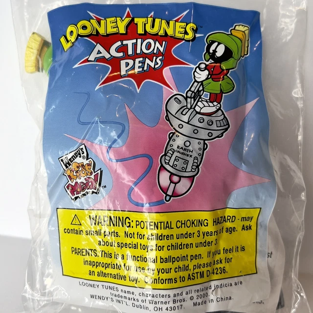 Looney Tunes Action Pens Marvin The Martian Vintage Sealed Wendy's Kids Meal Toy